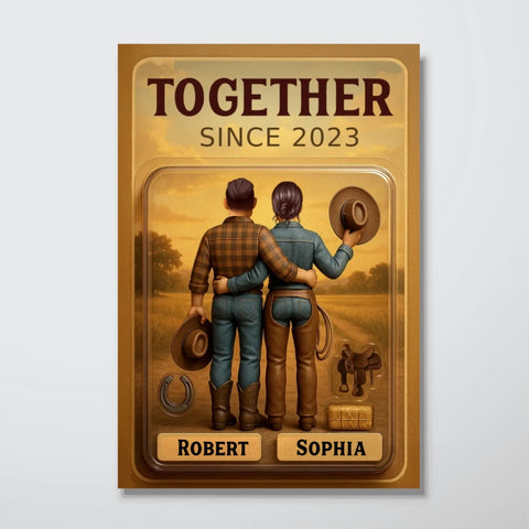 "God Blessed The Broken Road" 3D Effect Custom Couple Figurine Canvas Print/Framed Poster/Poster 
