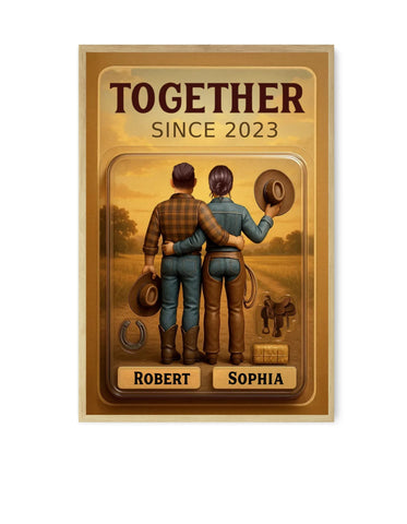 "God Blessed The Broken Road" 3D Effect Custom Couple Figurine Canvas Print/Framed Poster/Poster 