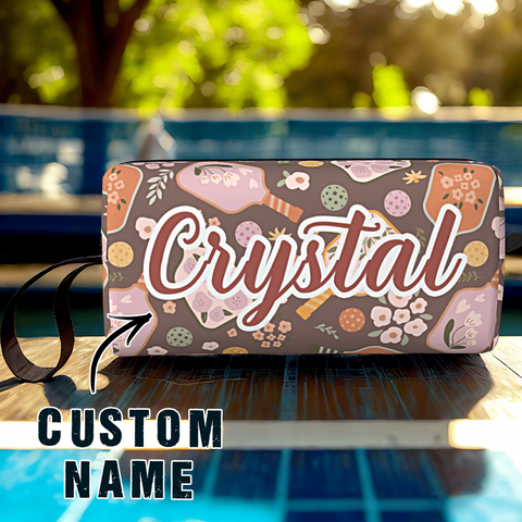 Custom Name Pickleball Bag with Retro Floral Design