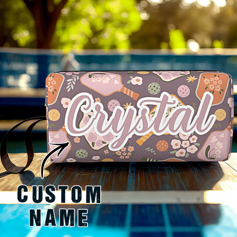 Custom Name Pickleball Bag with Retro Floral Design