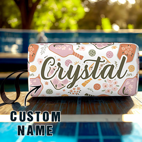 Custom Name Pickleball Bag with Retro Floral Design