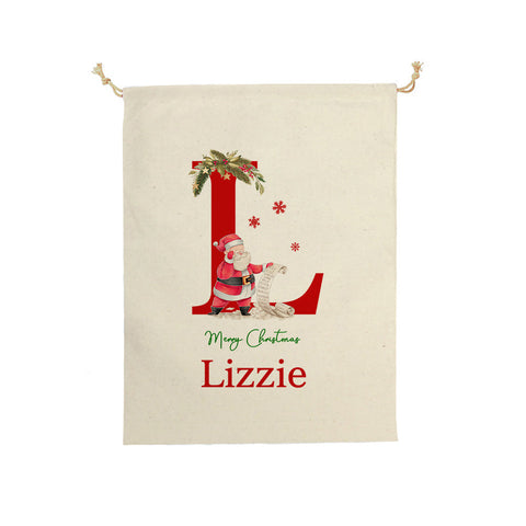 Custom Santa Sack with Name Large Personalized Christmas Gift Bag