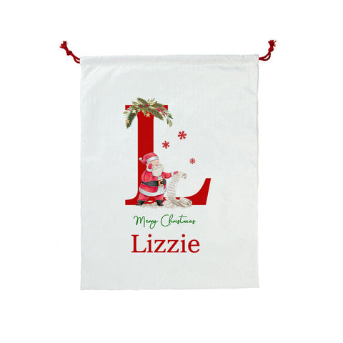 Custom Santa Sack with Name Large Personalized Christmas Gift Bag