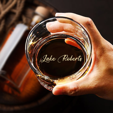 Personalized Text Whisky Glass with Your Names