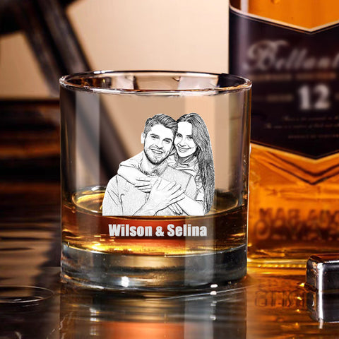 Personalized Text Whisky Glass with Your Names