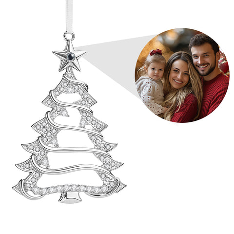 Custom Family Photo Projection 2025 Christmas Tree Ornament