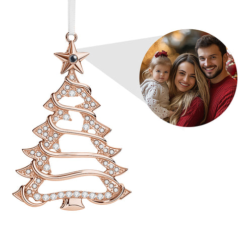 Custom Family Photo Projection 2025 Christmas Tree Ornament