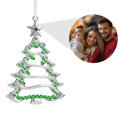 Custom Family Photo Projection 2025 Christmas Tree Ornament
