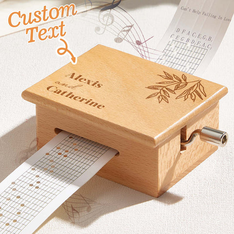 Custom Text Hand-Cranked Paper Strip Music Box – 15-Note Movement with 2 Pre-Printed 15-Second Melodies