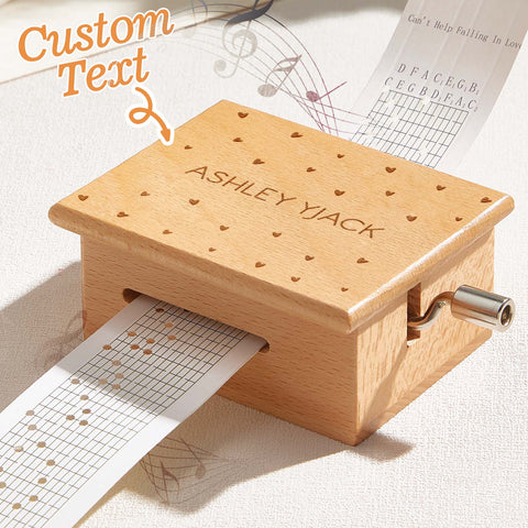 Custom Text Hand-Cranked Paper Strip Music Box – 15-Note Movement with 2 Pre-Printed 15-Second Melodies