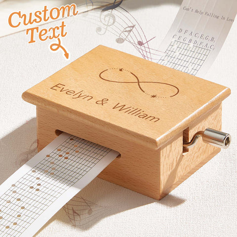 Custom Text Hand-Cranked Paper Strip Music Box – 15-Note Movement with 2 Pre-Printed 15-Second Melodies