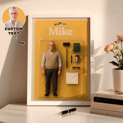 Custom 3D Effect Mini-Me Action Figure Portrait Frame
