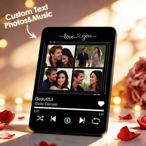Custom 4-Photo Acrylic Plaque That Plays Your Most Special Song