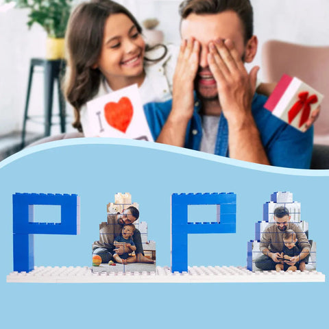 Personalized DAD & PAPA Photo Building Block Puzzle