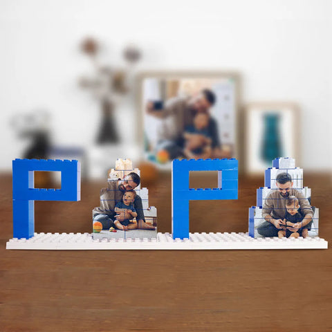 Personalized DAD & PAPA Photo Building Block Puzzle