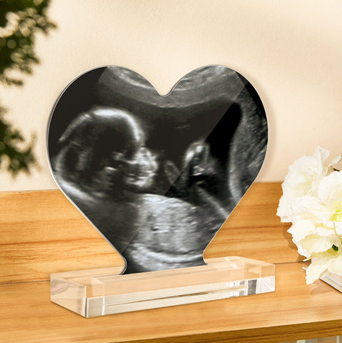 First Glimpse Forever Custom Ultrasound Heart-Shaped Acrylic Plaque for Mom-to-Be