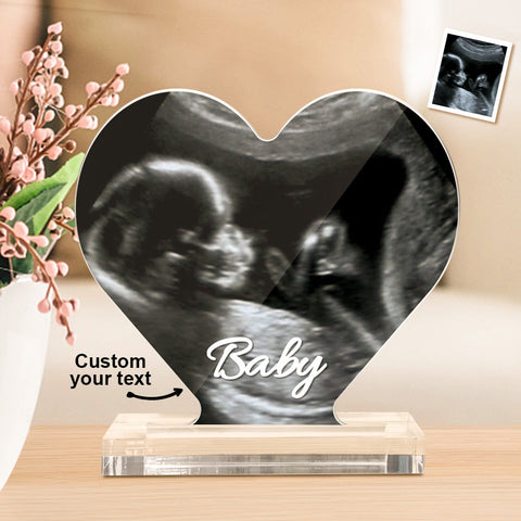 First Glimpse Forever Custom Ultrasound Heart-Shaped Acrylic Plaque for Mom-to-Be