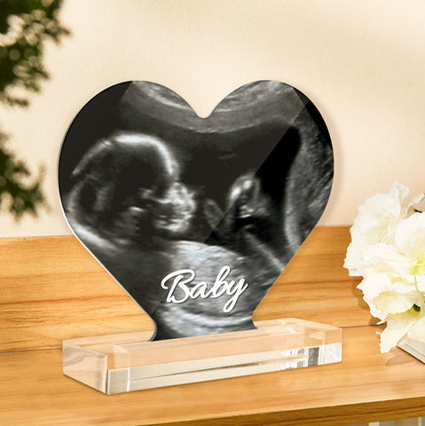 First Glimpse Forever Custom Ultrasound Heart-Shaped Acrylic Plaque for Mom-to-Be