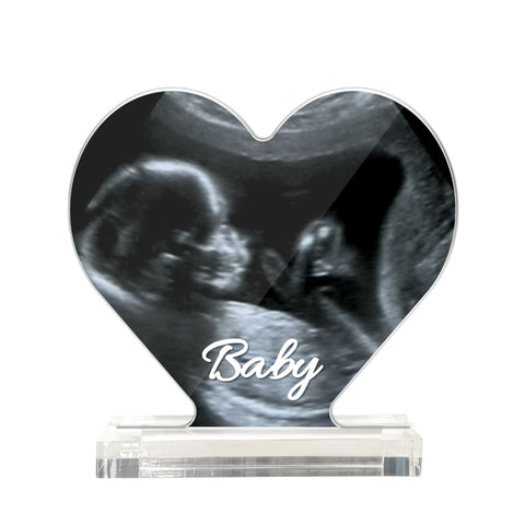 First Glimpse Forever Custom Ultrasound Heart-Shaped Acrylic Plaque for Mom-to-Be