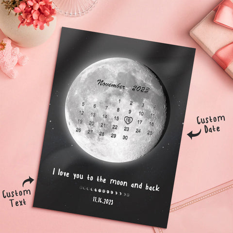 Love You to the Moon Custom Moon Phase Couple Photo & Date Plaque