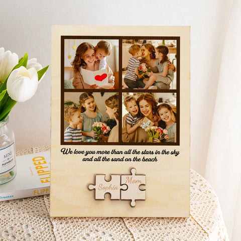Personalized Wooden Photo Puzzle Sign
