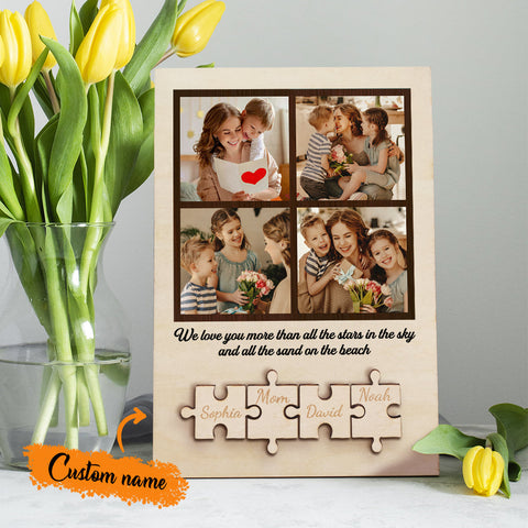 Personalized Wooden Photo Puzzle Sign
