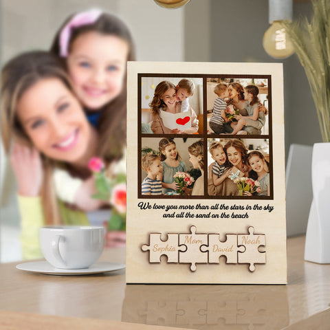 Personalized Wooden Photo Puzzle Sign