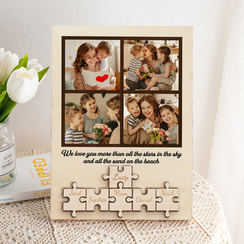 Personalized Wooden Photo Puzzle Sign