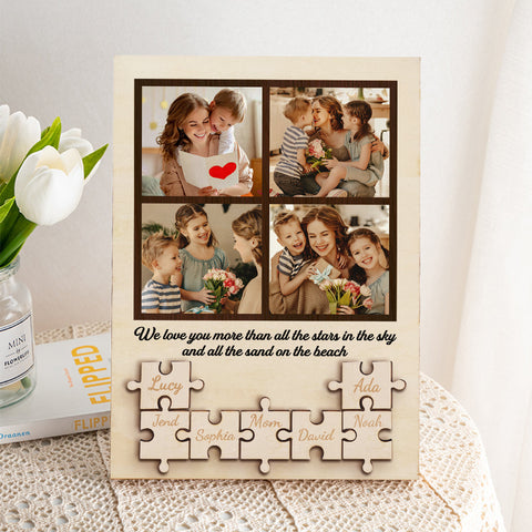 Personalized Wooden Photo Puzzle Sign