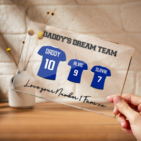 Daddy's Dream Team Personalized Children Names Acrylic Plaque