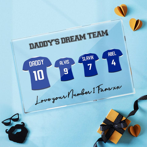 Daddy's Dream Team Personalized Children Names Acrylic Plaque