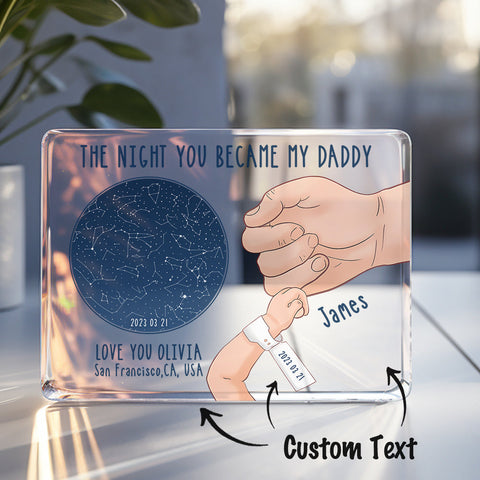 The Night You Became My Daddy Custom Star Map Night Light wih Name