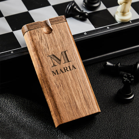 Custom Engraved Wooden Dugout One Hitter Box Personalized Pocket Storage Gift