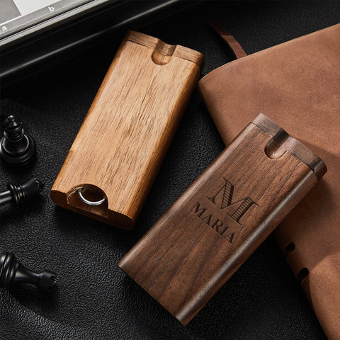Custom Engraved Wooden Dugout One Hitter Box Personalized Pocket Storage Gift