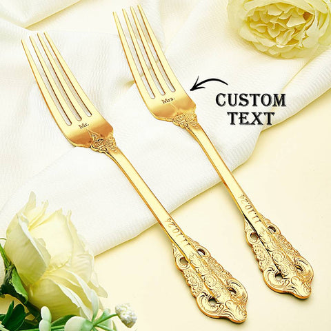 Personalized Wedding Forks Custom Engraved Tableware Gift Set