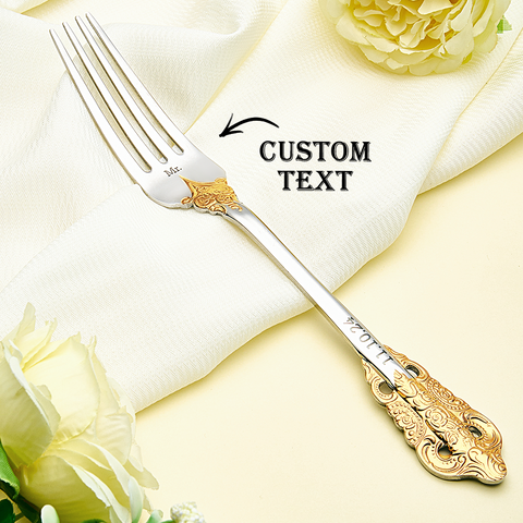 Personalized Wedding Forks Custom Engraved Tableware Gift Set