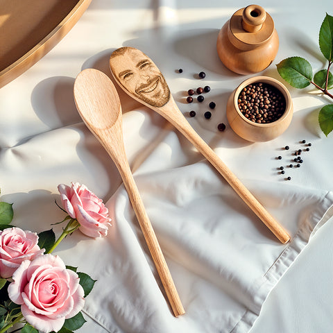Wooden Spoon with a Personalized Face Photo