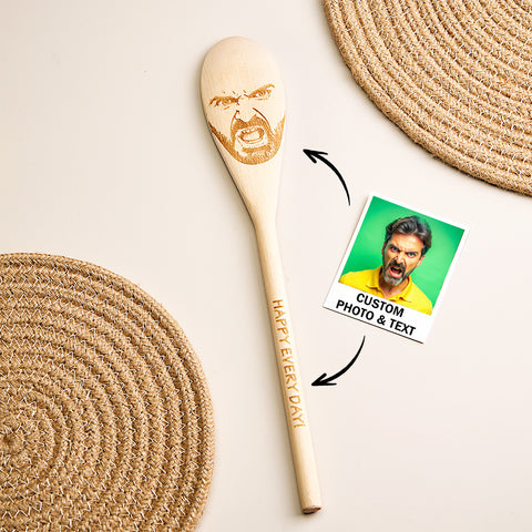 Wooden Spoon with a Personalized Face Photo
