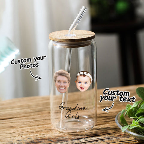 Grandma’s Treasured Glass Tumbler with Custom Baby Photo and Name