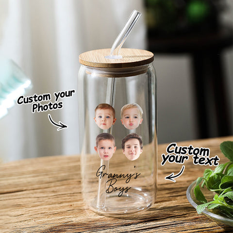 Grandma’s Treasured Glass Tumbler with Custom Baby Photo and Name