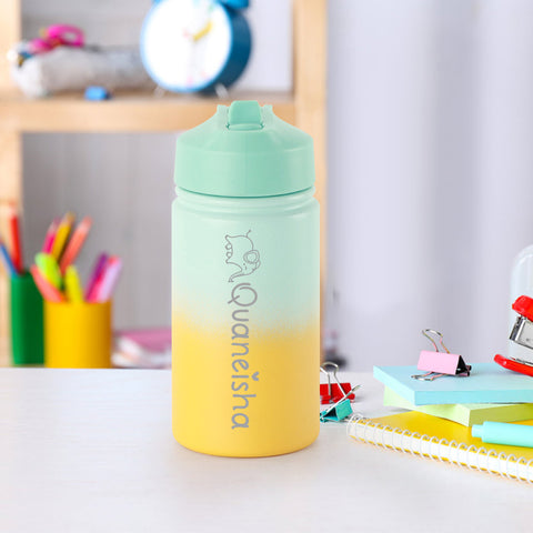Gradient Color 12oz Water Bottle with Custom Name for Kids