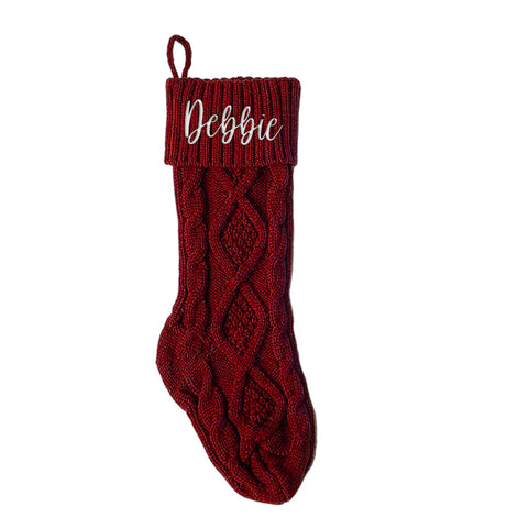 Personalized Knit Christmas Stocking with Name