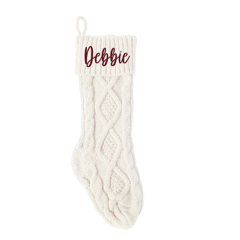 Personalized Knit Christmas Stocking with Name