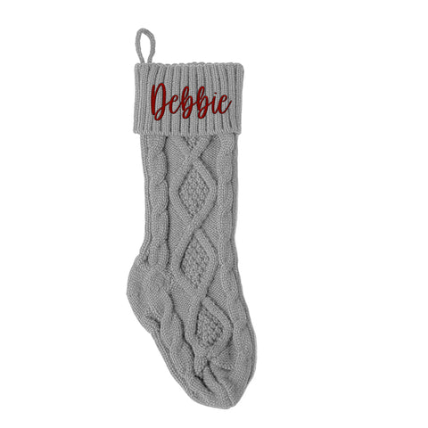 Personalized Knit Christmas Stocking with Name