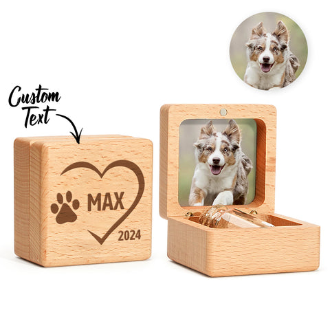 "Always In My Heart" Custom Pet Fur Memorial Box