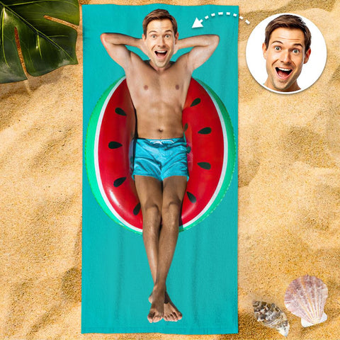 Funny Custom Face Photo Beach Towel with Dream Body for Summer Fun