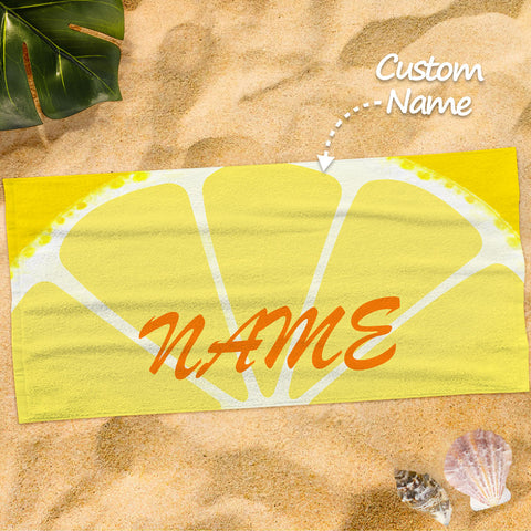 Custom Name Fruit Slice Beach Towel for Summer Vibes