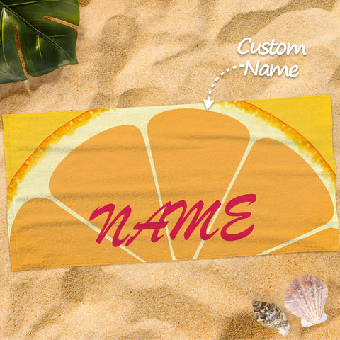 Custom Name Fruit Slice Beach Towel for Summer Vibes