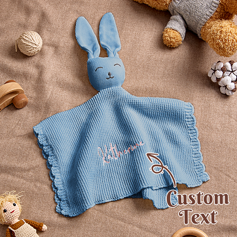 Custom Name Baby Bunny Soothing Towel Personalized Comfort Toy for Newborns