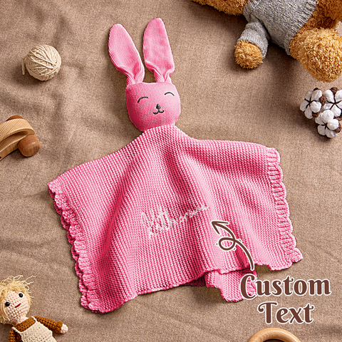 Custom Name Baby Bunny Soothing Towel Personalized Comfort Toy for Newborns